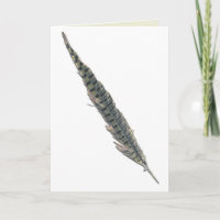 "eine Feder für Ihre Mütze." Grußkarte