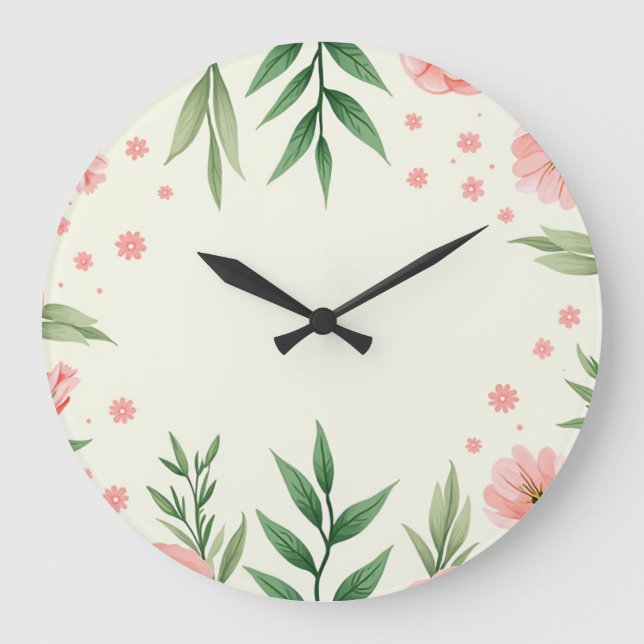 eine federnde Blume Große Wanduhr (Vorderseite)