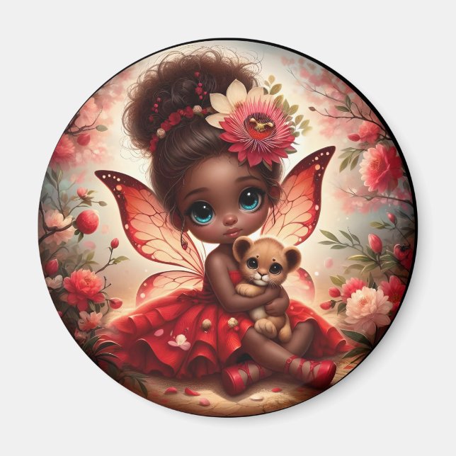 Eine Fee und ihr Lion Cub Red Magnet (Vorne)