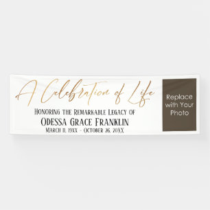 Eine Feier zum Leben Gold-Handschriften mit Foto Banner