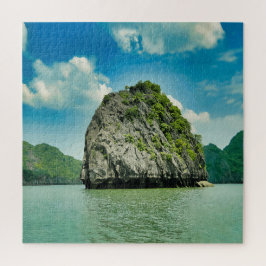 Eine felsige Insel in Ha Long Bay Vietnam