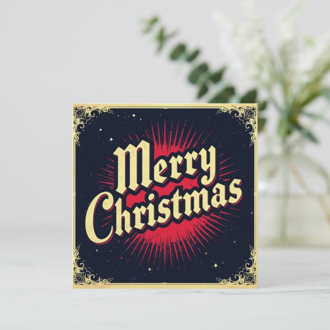 eine flache gothische Weihnachtskarte Karte (Stehend Vorderseite)