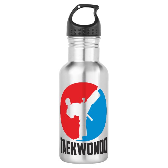 Eine Flasche Wasser. Taekwondo Edelstahlflasche (Vorderseite)