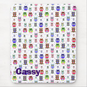 Eine Flock von Cartoon Owls Mouse Pad Mousepad
