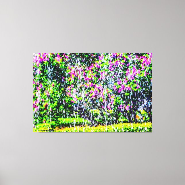 Eine florale Abstrakte Kunst von Lilaca und Wasser Leinwanddruck (Vorderseite)