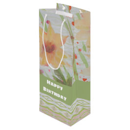 Eine florale Flasche als Geschenktasche Geschenktüte Für Weinflaschen
