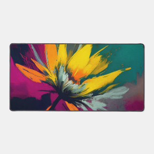 Eine florale Odyssee – Expressiver Blütenaufbruch  Schreibtischunterlage