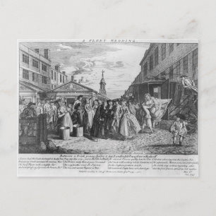 Eine Flottenhochzeit von 1747 Postkarte