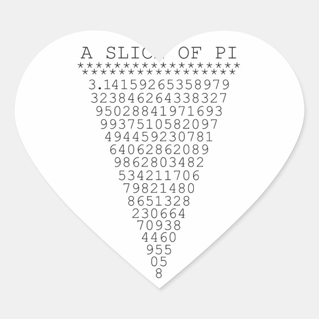 Eine Folie mit Pi-Grafik Herz-Aufkleber (Vorderseite)