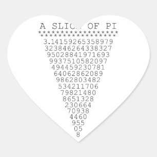 Eine Folie mit Pi-Grafik Herz-Aufkleber