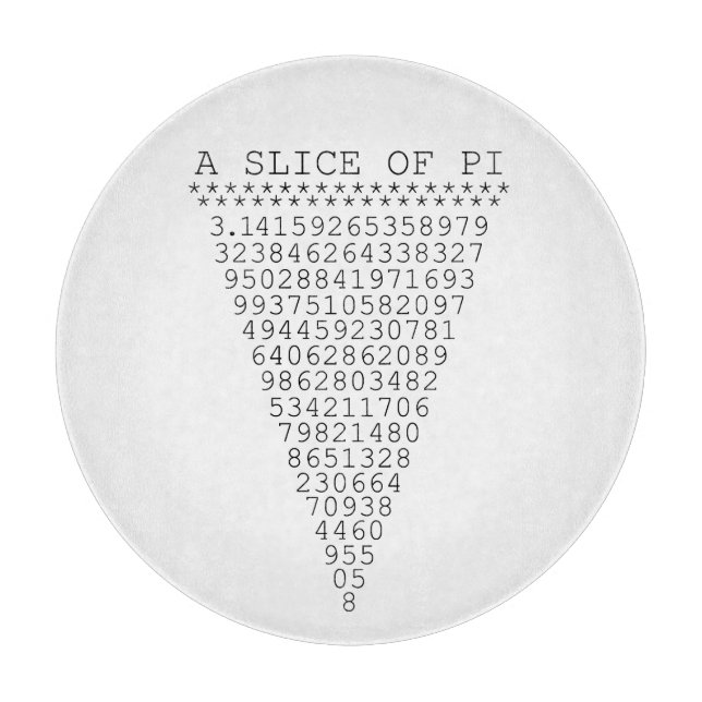 Eine Folie mit Pi-Grafik Schneidebrett (Vorderseite)