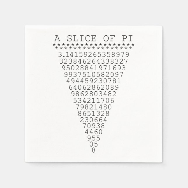 Eine Folie mit Pi-Präsentation Serviette (Vorderseite)
