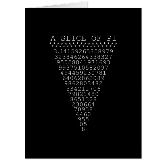 Eine Folie mit Pi-Typografie (Vorderseite)