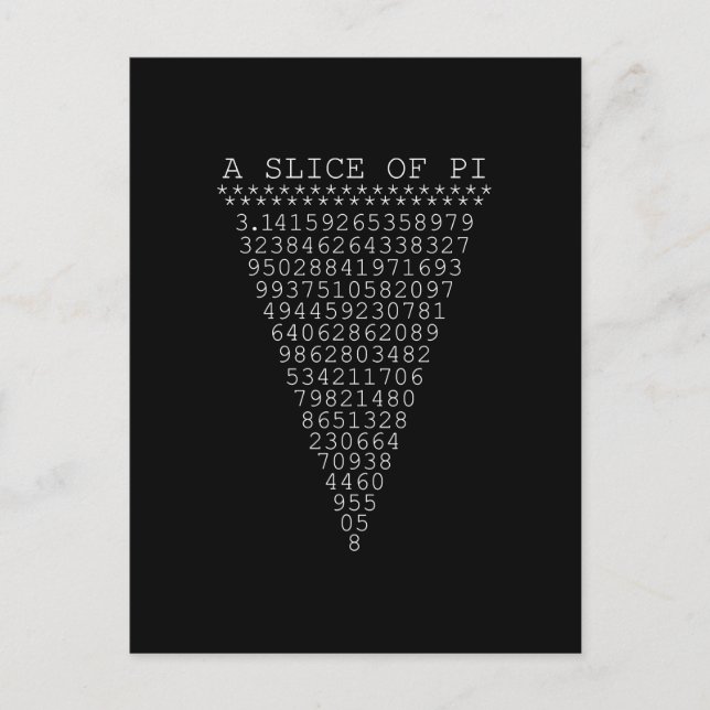 Eine Folie mit Pi-Typografie Postkarte (Vorderseite)