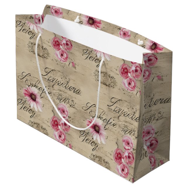 Eine französische Design-Serie 20 Große Geschenktüte (Rückseite Schrägansicht)