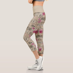 Eine französische Ephemera-Designreihe 24 Capri Leggings