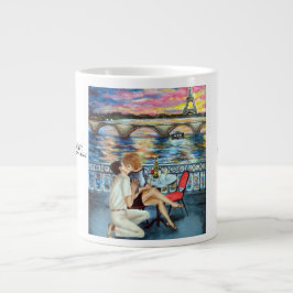 Eine französische Kiss-Tasse Jumbo-Tasse