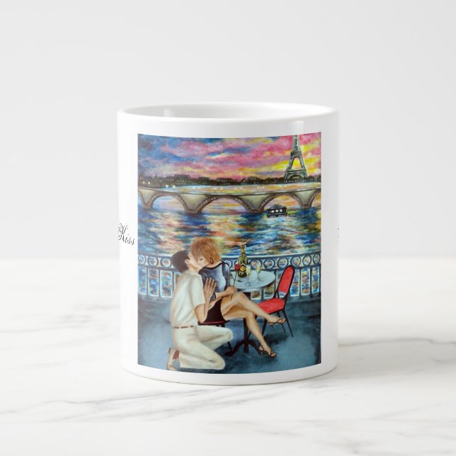 Eine französische Kiss-Tasse Jumbo-Tasse (Vorderseite)