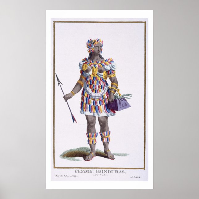 Eine Frau aus Honduras, 1780 (farbige Gravur) Poster (Vorne)