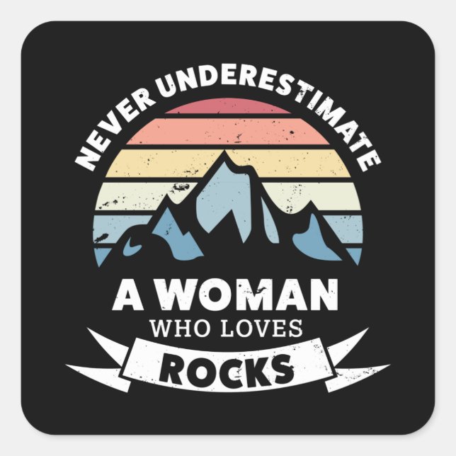 Eine Frau, die Geologie-Geschenke Liebe Quadratischer Aufkleber (Vorderseite)