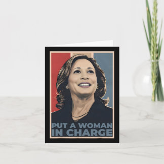 Eine Frau, die Kamala Harris für den Präsidenten l Karte