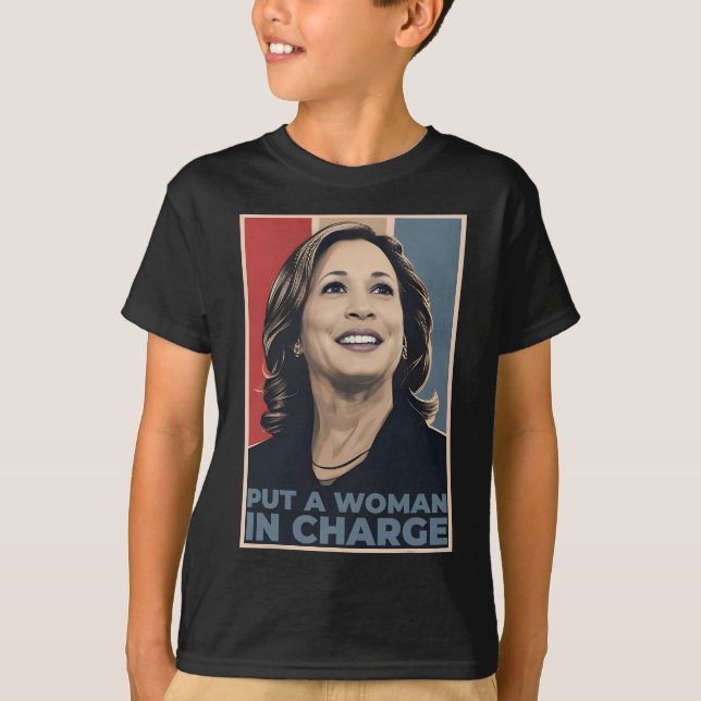 Eine Frau, die Kamala Harris für den Präsidenten l T-Shirt (Vorderseite)