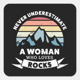 Eine Frau, die Rocks Geology Gift Liebe Quadratischer Aufkleber