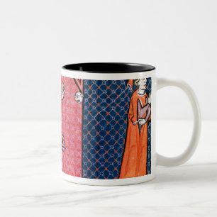 Eine Frau, die vorher einen Eid schwört Zweifarbige Tasse