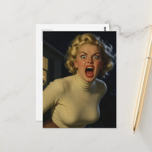 Eine Frau, die wütend ist Postkarte