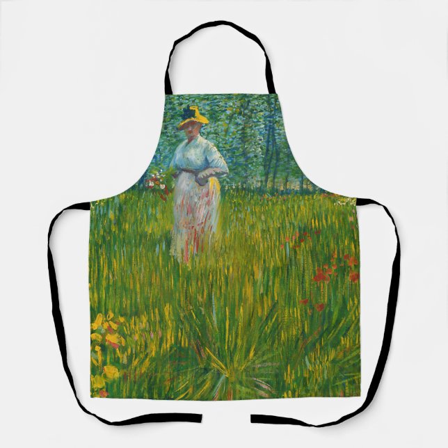 Eine Frau im Garten spazieren - Vincent van Gogh Schürze (Vorderseite)