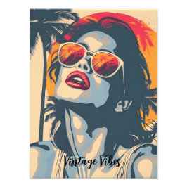 Eine Frau im Retro-Stil Fotodruck