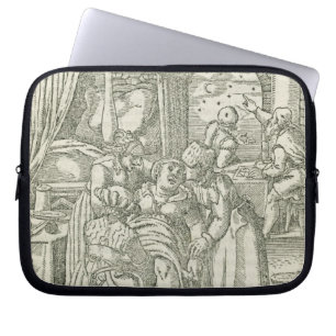 Eine Frau in der Arbeit, Illustration von Kapitel Laptopschutzhülle