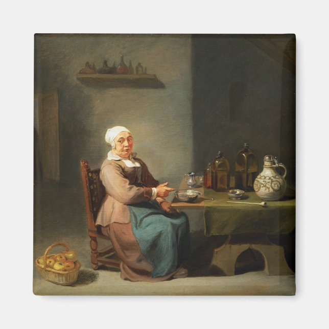 Eine Frau in der Küche Magnet (Vorne)