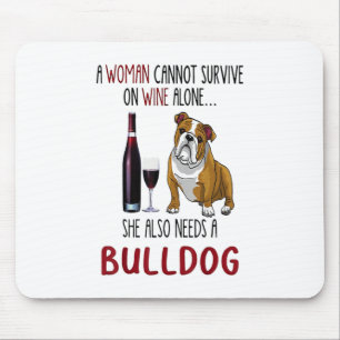 Eine Frau kann nicht allein auf Wein überleben, d Mousepad
