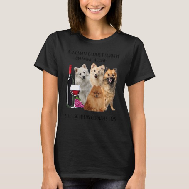 Eine Frau kann nicht allein vom Wein der deutschen T-Shirt (Vorderseite)