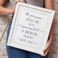 Eine Frau mit allen Söhnen, schwarz-weiß Word Art
