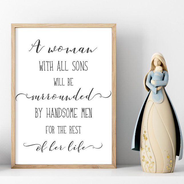 Eine Frau mit allen Sons Art Print Poster (Von Creator hochgeladen)