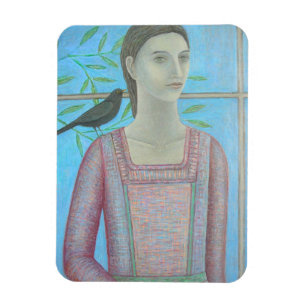 Eine Frau und eine Amsel sind ein 2012 Magnet