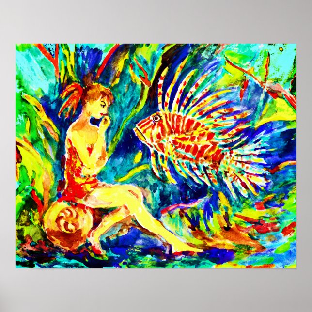 Eine Frau und Fisch Poster (Vorne)