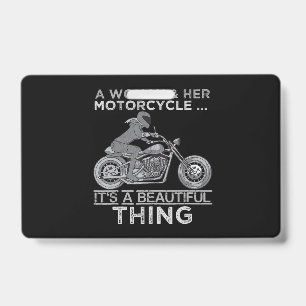 Eine Frau und ihr Motorrad Kunstgeschenk für Biker Ausweis