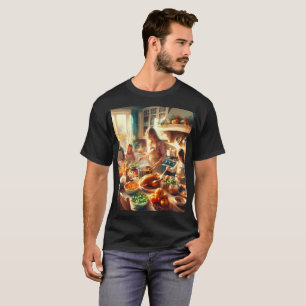 eine Frau und Kinder kochen in einer Küche T-Shirt