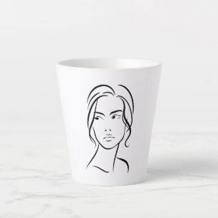 Eine Frauenfront Zeichne 4 Milchtasse