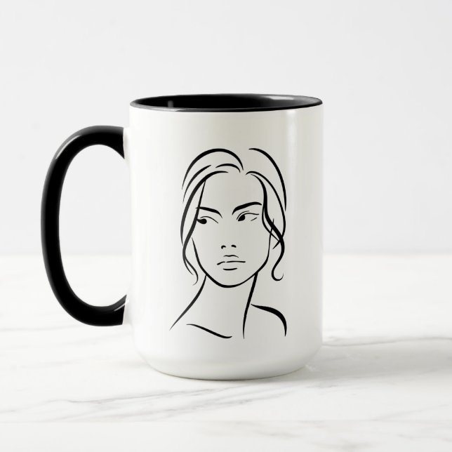 Eine Frauenfront Zeichne 4 Tasse (Links)