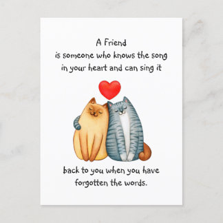 Eine Freundschaft Liebe Zitat Niedliche Katzen Tas Postkarte