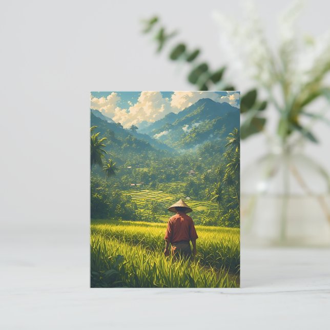 Eine Friedliche Ernte Feiertagspostkarte (Stehend Vorderseite)