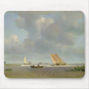 Eine frische Brise auf der Elbe, c.1830 Mousepad