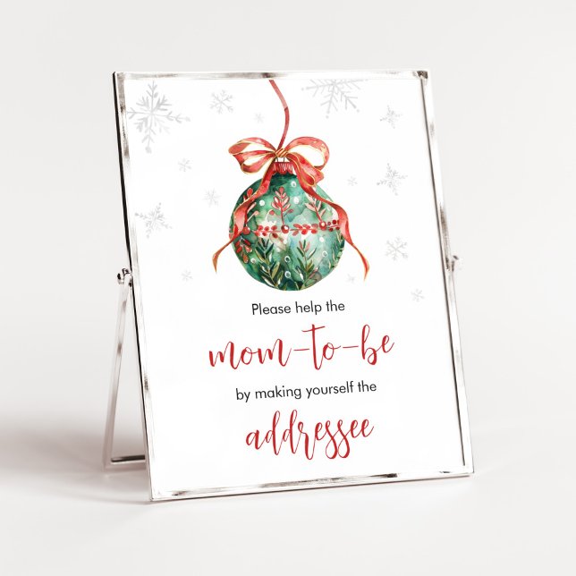 Eine frohe kleine Weihnachtsklemme-Station Poster (Merry Little Christmas Ornaments Baby Shower Envelope Station)