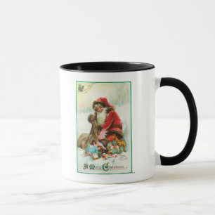 Eine frohe Weihnacht-Sankt-Verpackung spielt in Tasse
