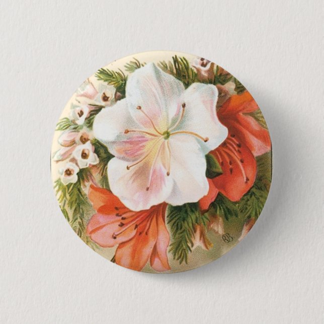 Eine frohe Weihnachts-Blume Button (Vorderseite)