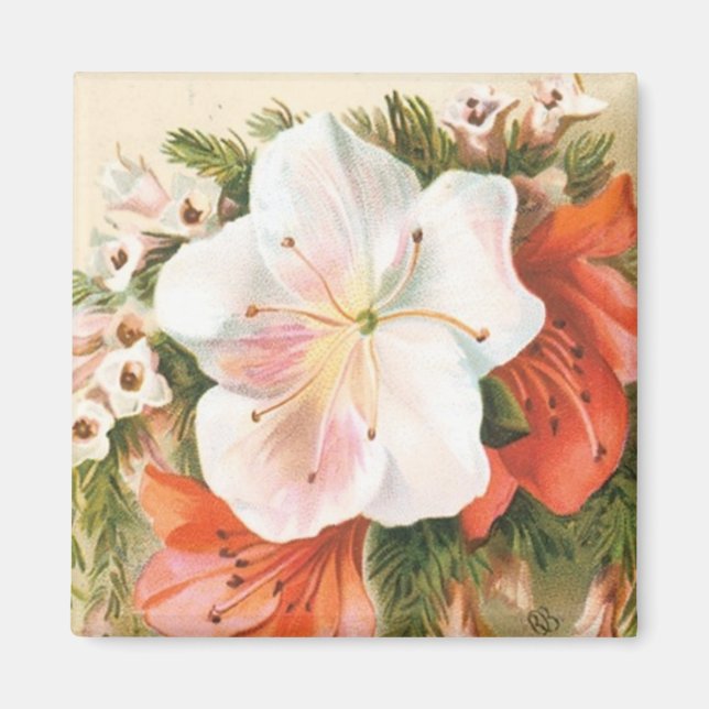 Eine frohe Weihnachts-Blume Magnet (Vorne)